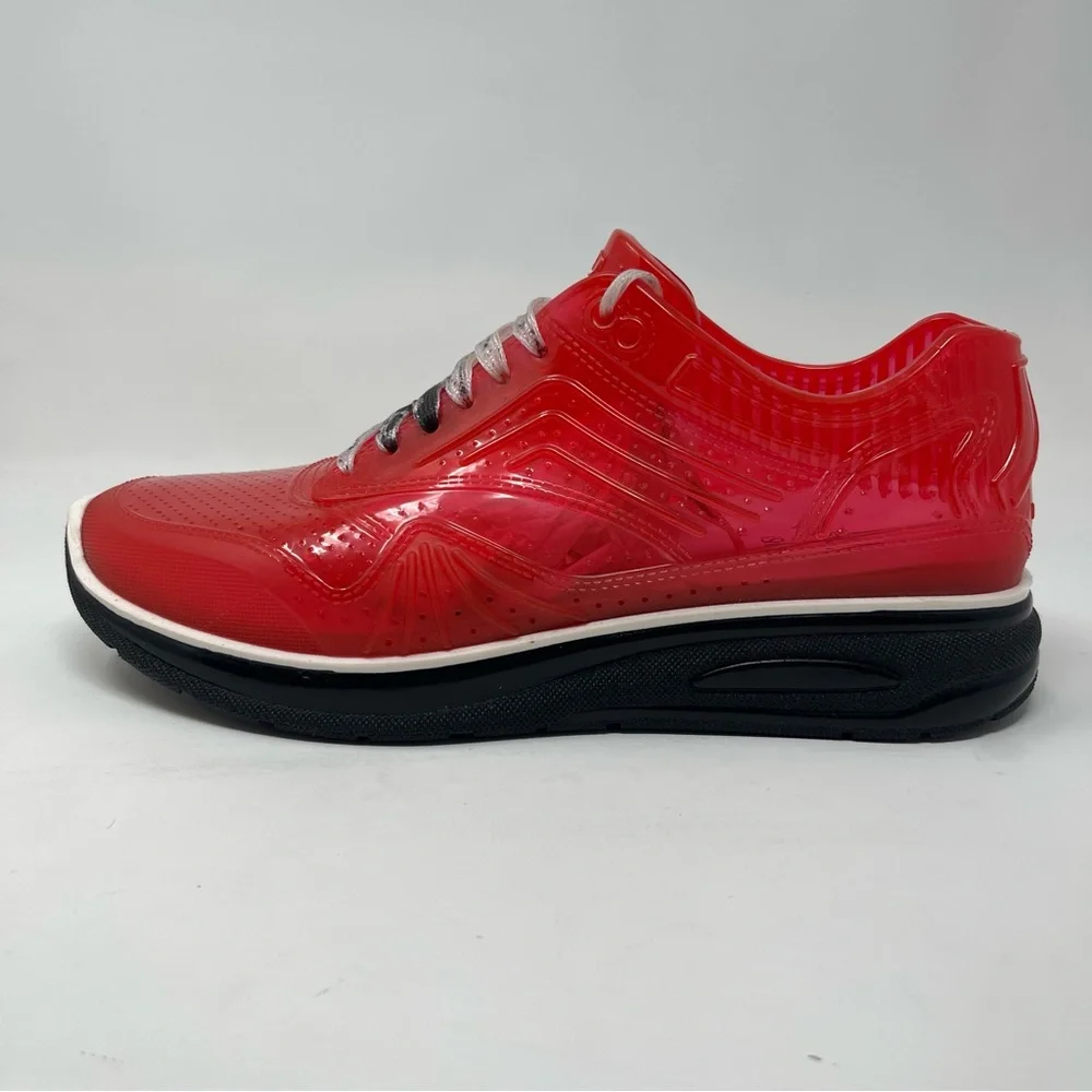 AIRDP by Ishu+ Transparent‎ Red Designer Sneakers | Italian Fashion Tech Shoes